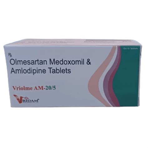 Olmesartan Medoxomil 20mg Amlodipine 5mg Tablet At Rs 163 20 Box