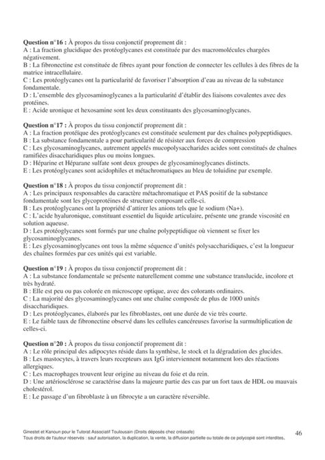 Histologie Qcm Histologie Livre Pdf