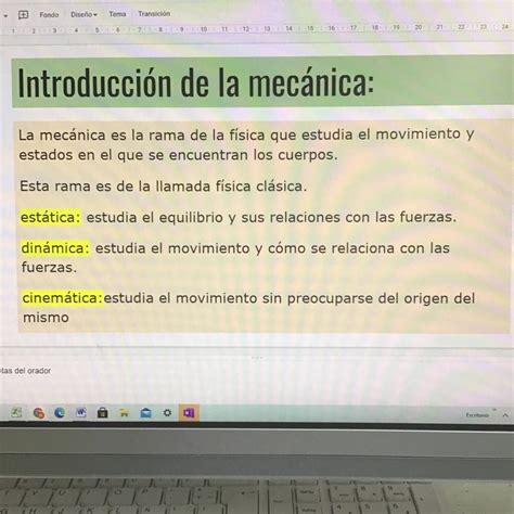 Introducción de la mecánica La mecánica es la rama de la física que