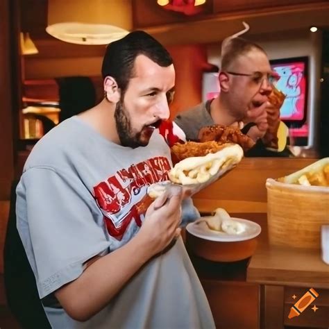 Adam Sandler Enjoying Chicken Tenders At Applebee S On Craiyon