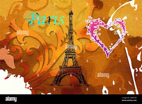 Paris Art Design Illustration Stock Photo Alamy
