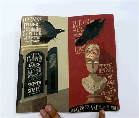 Edgar Allan Poe S The Raven Accordion Book Behance