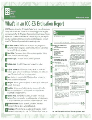 Fillable Online Whats In An Icc Es Evaluation Report Fax Email Print