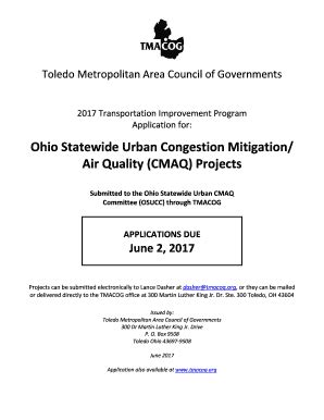 Fillable Online Ohio Statewide Urban Congestion Mitigation Air Quality