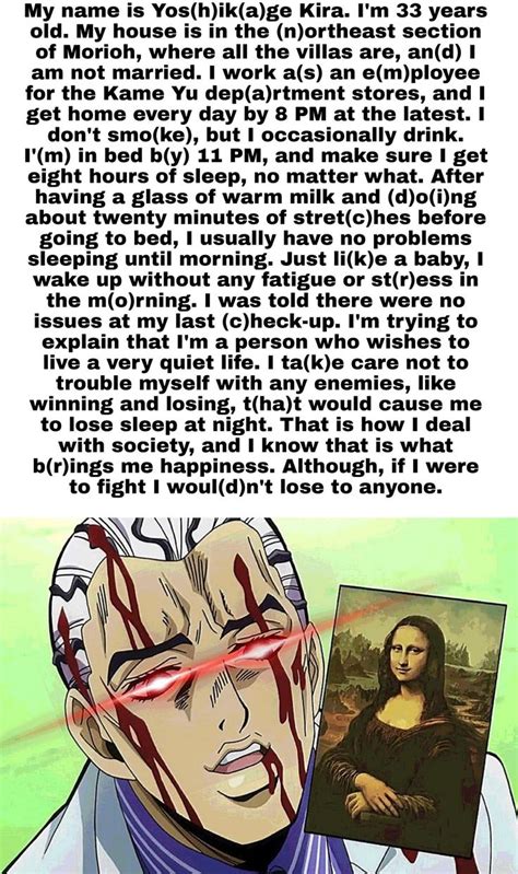 Yoshikage Kira Just Wants A Hot Pair Of Hands My Name Is Yoshikage Kira Yoshikage Kira Jojo