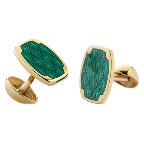 Tsars Collection Gemelli In Argento 04 Verde Handmade In Swiss