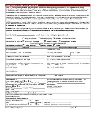 Selene Finance Uniform Borrower Assistance Form Fill Online