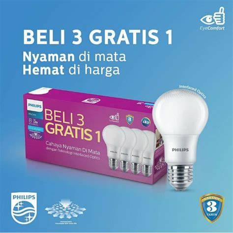 Jual Lampu Rumah Led Philips Mycare W Watt Multipack