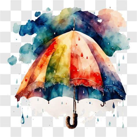 Download Rainy Day Umbrella Watercolor Painting Pngs Online Creative