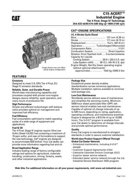 Caterpillar C15 Acert Tier 4 Diesel Engine Engines