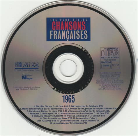 Les plus belles chansons françaises 1965 by Various 1996 CD