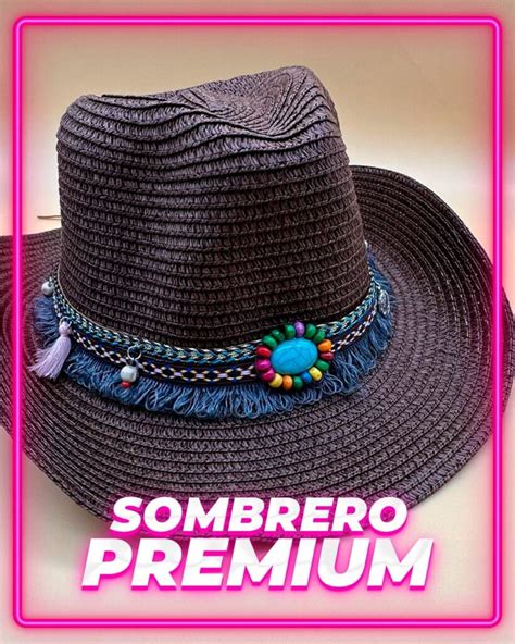 Sombrero Cowboy Rafia Piedras Cotillon Chialvo