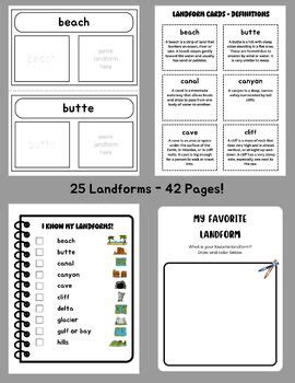 Landforms Write, Cut, Paste, Learn - 25 Landforms! by easy elephant ...