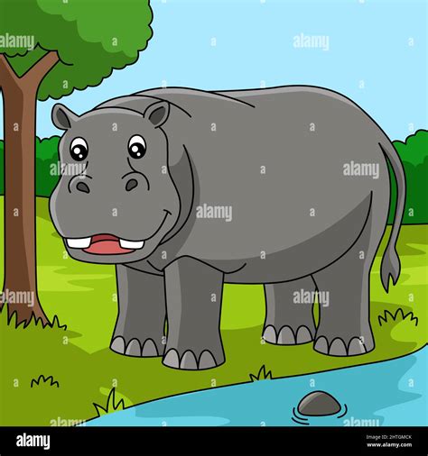 Hippo Cartoon Colored Animal Illustration Stock Vector Image & Art - Alamy