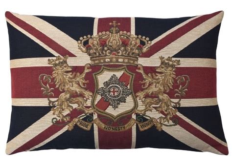 Union Jack Crest Large Tapestry Cushion 45x70cm 18”x27”