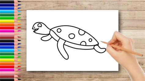 How To Draw Turtle Step By Step Turtle Drawing For Kids Youtube