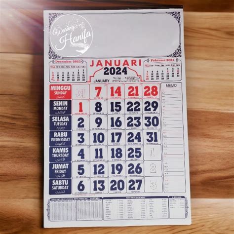 Jual Kalender Kerja Medium Uk X Cm Hvs Tahun Shopee Indonesia