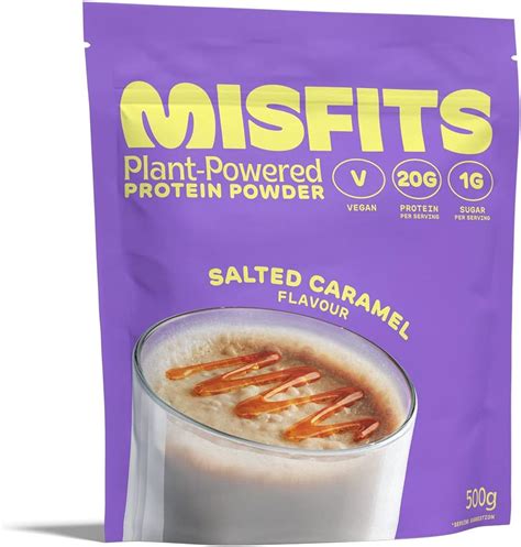 Amazon Misfits Vegan Protein Powder Salted Caramel 20g Plant