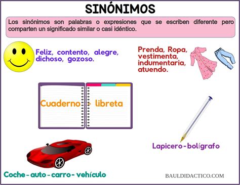 Sinónimos EspaÑol Baúl Didáctico