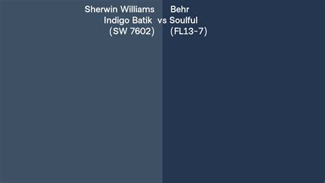 Sherwin Williams Indigo Batik Sw Vs Behr Soulful Fl Side