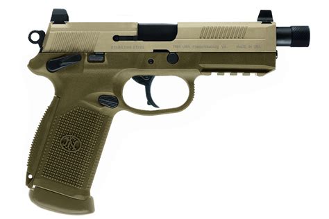 Fnh Fnx 45 Tactical 45 Auto Flat Dark Earth Fde Pistol With Threaded