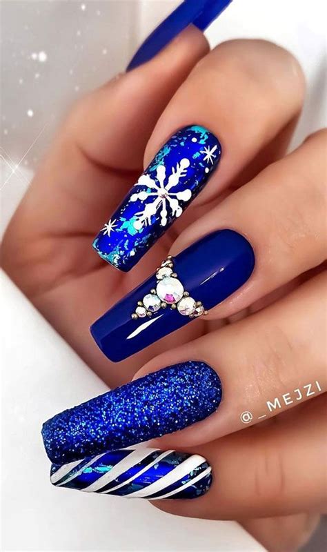 Festive Christmas Nail Art Ideas Cobalt Blue Christmas Nails Mavi