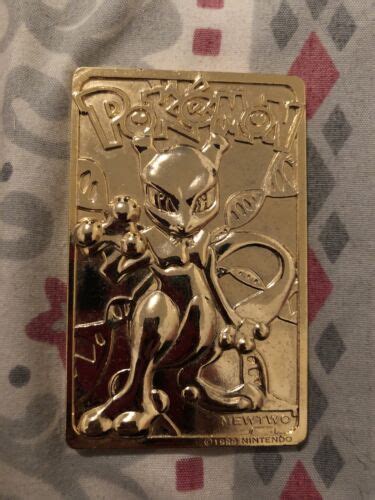 Pokemon K Gold Plated Trading Card Mewtwo Ebay