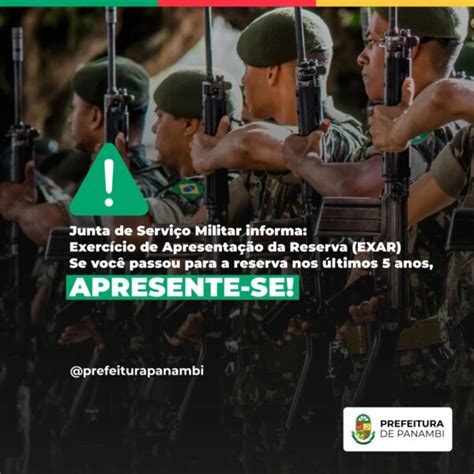 Junta do Serviço Militar alerta para o Exercício da Apresentação de