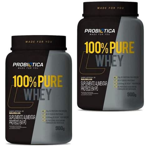 Kit Combo 2X Pure Whey Protein 100 Pote 900g Probiotica