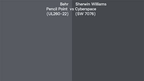 Behr Pencil Point Ul260 22 Vs Sherwin Williams Cyberspace Sw 7076