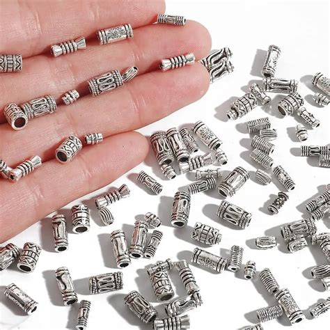 10 100 Pcs Lot Antike Silber Berzogene Hohl Gebogene Rohr Spacer Perlen