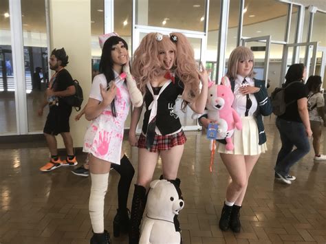 Mikan Junko And Chiaki At A Kon Cosplay Rdanganronpa