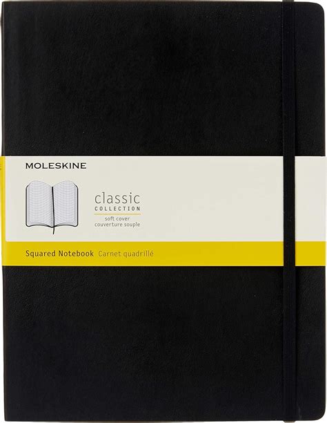 Moleskine Notizbuch kariert Xlarge Mit Falttasche für Notizen