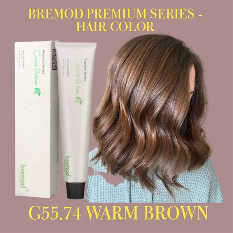 Bremod Premium Series Cocoa Butter Hair Color 100ML G55 74 WARM BROWN