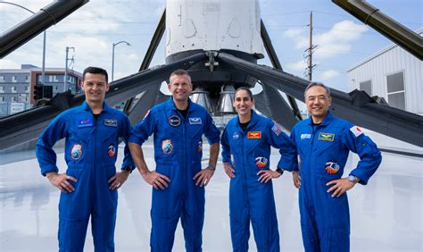 The Four Crew Members Who Comprise The Spacex Crew 7 Mission Pose For A