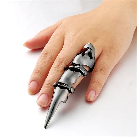 Schwarz Gewehr Berzogene Drachen Punk Ringe F R Frauen Gothic Finger