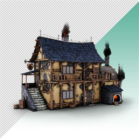 Premium PSD | Medieval house blacksmith