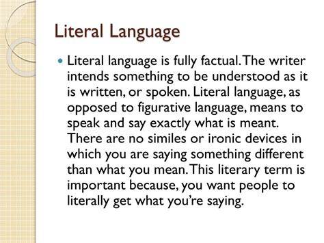 Ppt Literal Language Powerpoint Presentation Free Download Id2491552