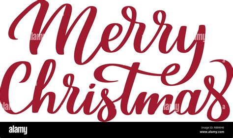 Merry Christmas Vector Text Calligraphic Lettering Design Card