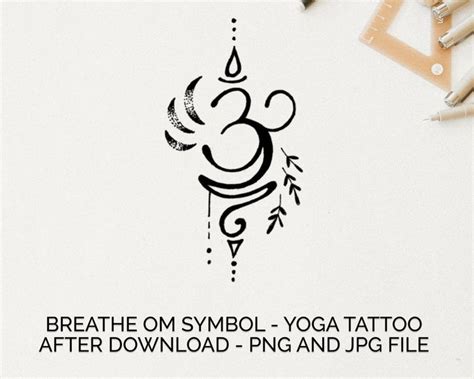 Breathe Sanskrit Symbol Om Small Tattoo Design Hand Drawing For Yoga