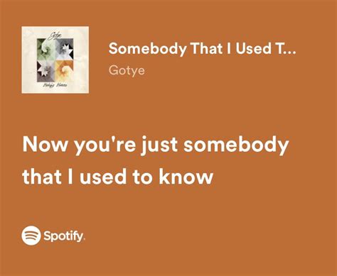 Somebody That I Used To Know Gotye Pretty Lyrics Meaningful Lyrics