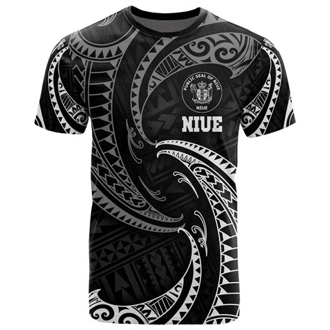 AIO Pride Niue Polynesian All Over T Shirt White Tribal Wave In 2022