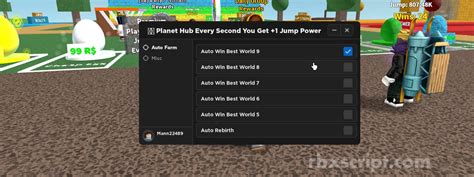 Every Second You Get Jump Power Autorebirth Auto Win Misc Scripts