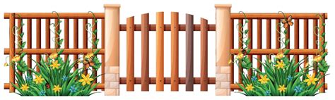 Wooden Fence And Gate Clipart Nature Art Vector, Clipart, Nature, Art ...