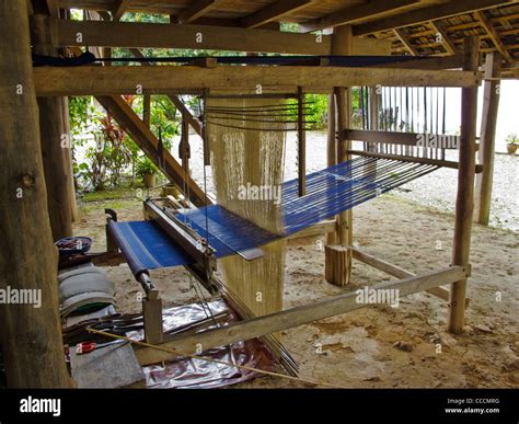 Traditional Weaving Loom Made Of Wood In A Village Of Thai Lue Tai Lu