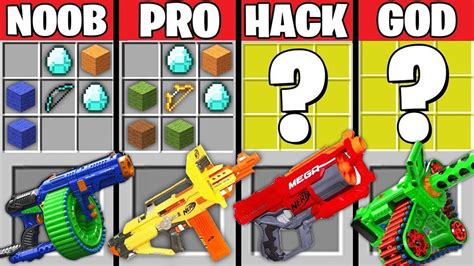 Minecraft Battle Noob Vs Pro Vs Hacker Vs God Super Nerf Guns