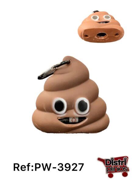 Dispensador De Bolsas Para Popo De Mascota Emoji Poo Distriplinios