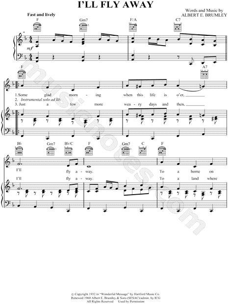 Alan Jackson Ill Fly Away Sheet Music In F Major Transposable Download And Print Sheet