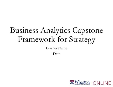 Analytics Capstone Project Template Pptx