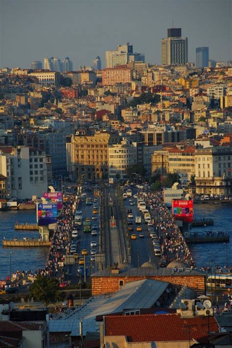 Galata Bridge Istanbul Stanbul City Crowd In A City Istanbul